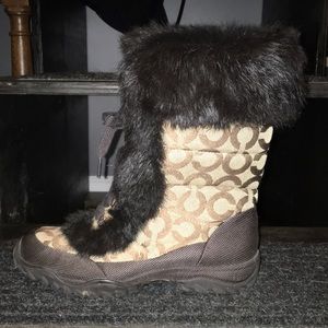 Coach *Never Worn* fur trimmed boots.